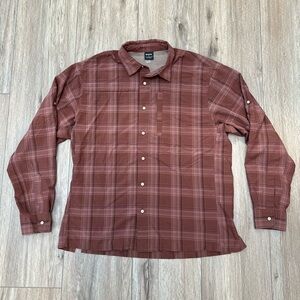 REI Men's Casual Plaid Button-Down Shirt - Rust Red